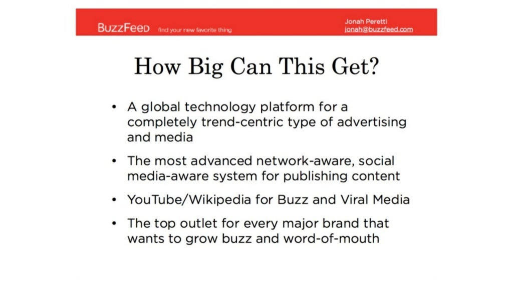 BuzzFeed pitch deck, slide 19: How Big Can This Get?