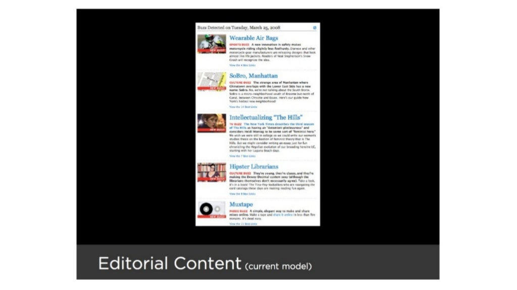 BuzzFeed pitch deck, slide 4: Editorial Content