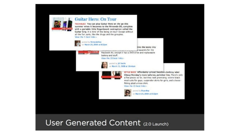 BuzzFeed pitch deck, slide 6: User Generated Content
