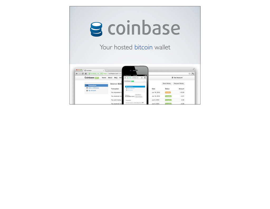 Coinbase pitch deck, slide 1: Cover