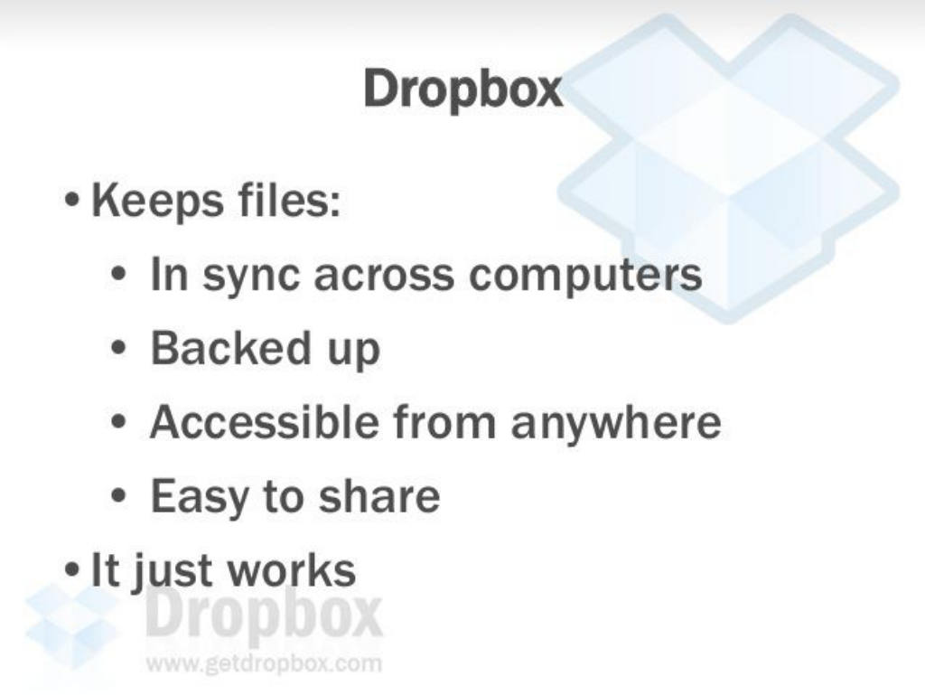 Dropbox pitch deck, slide 6: Solution