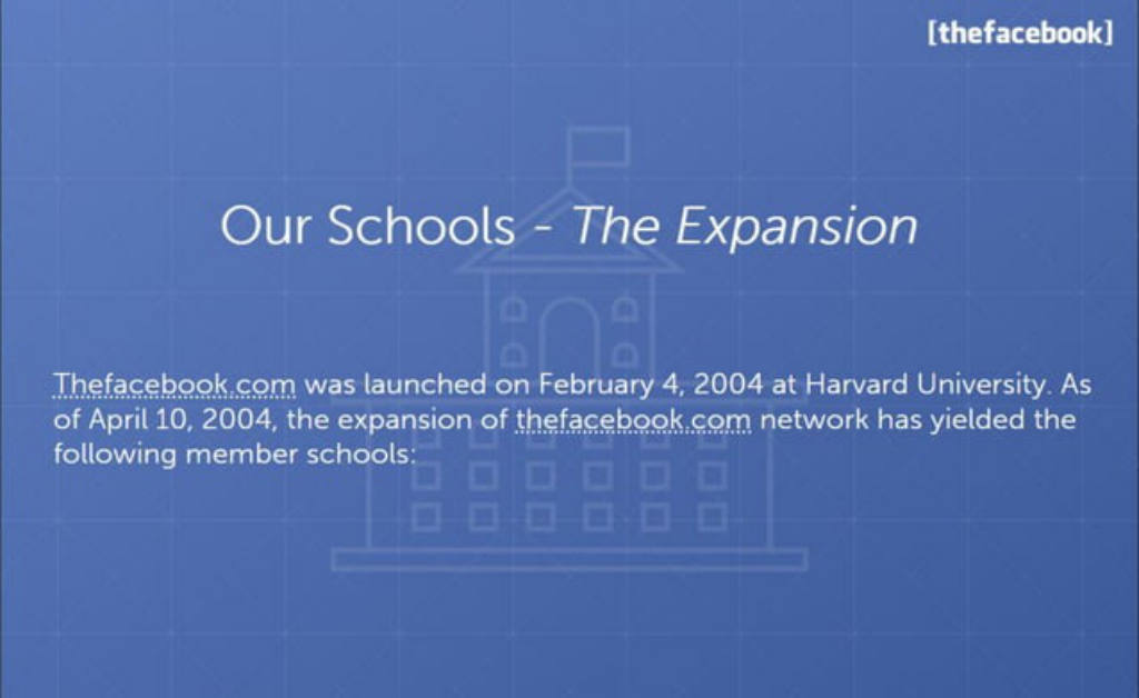 Facebook pitch deck, slide 9: Expansion