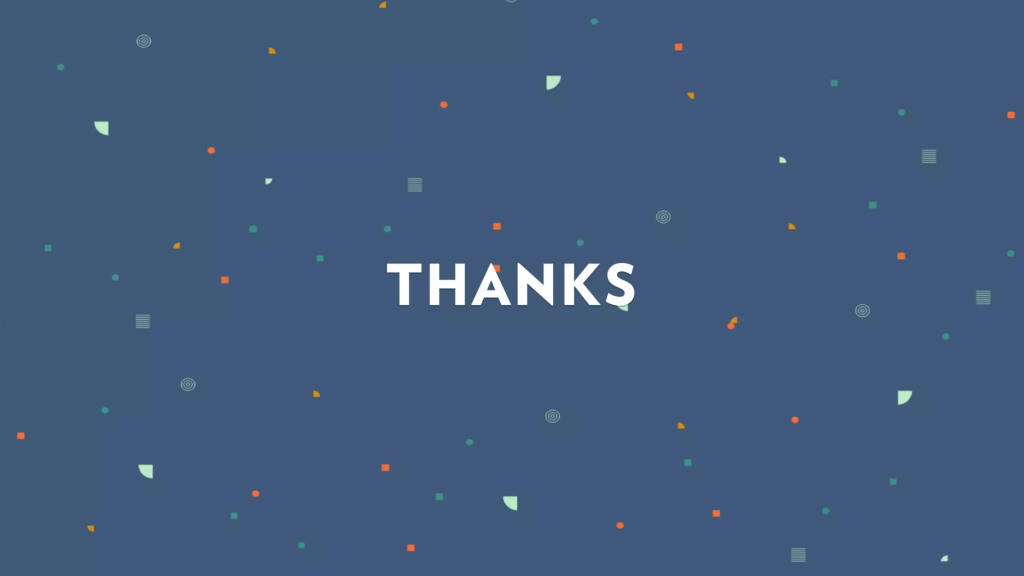 Front pitch deck, slide 21: Thanks