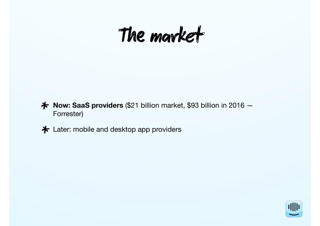 Intercom pitch deck, slide 5: The market