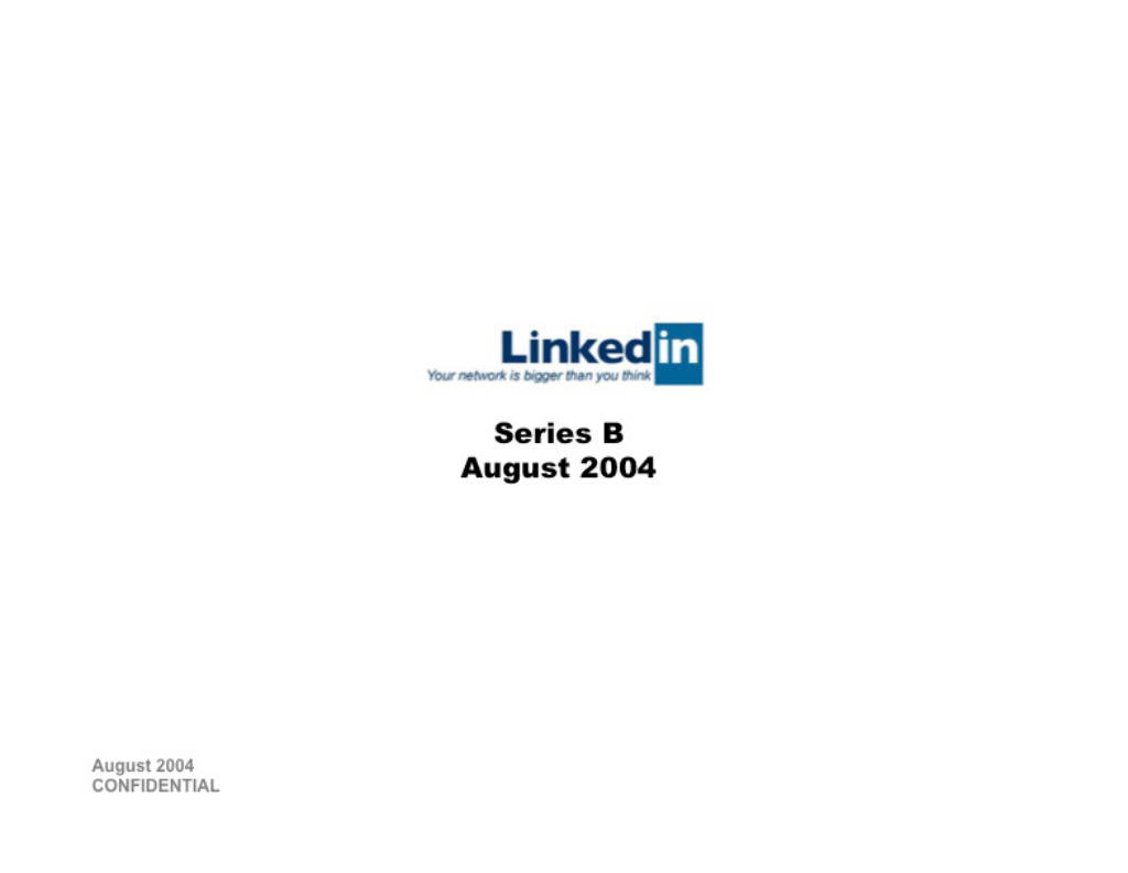 LinkedIn pitch deck, slide 1: Cover