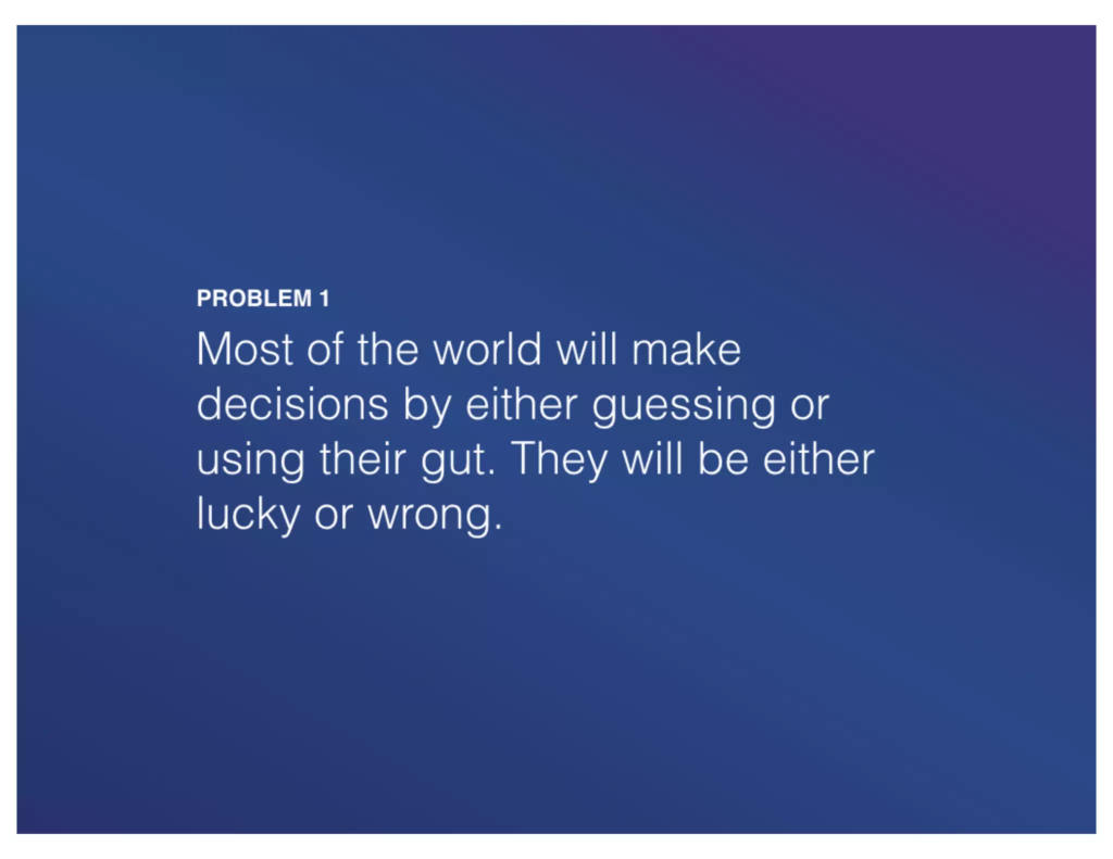 Mixpanel pitch deck, slide 2: Problem 1