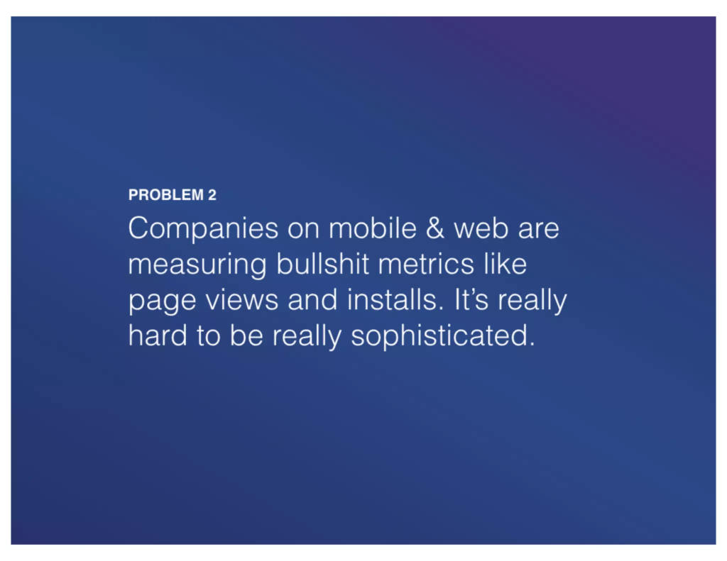 Mixpanel pitch deck, slide 3: Problem 2
