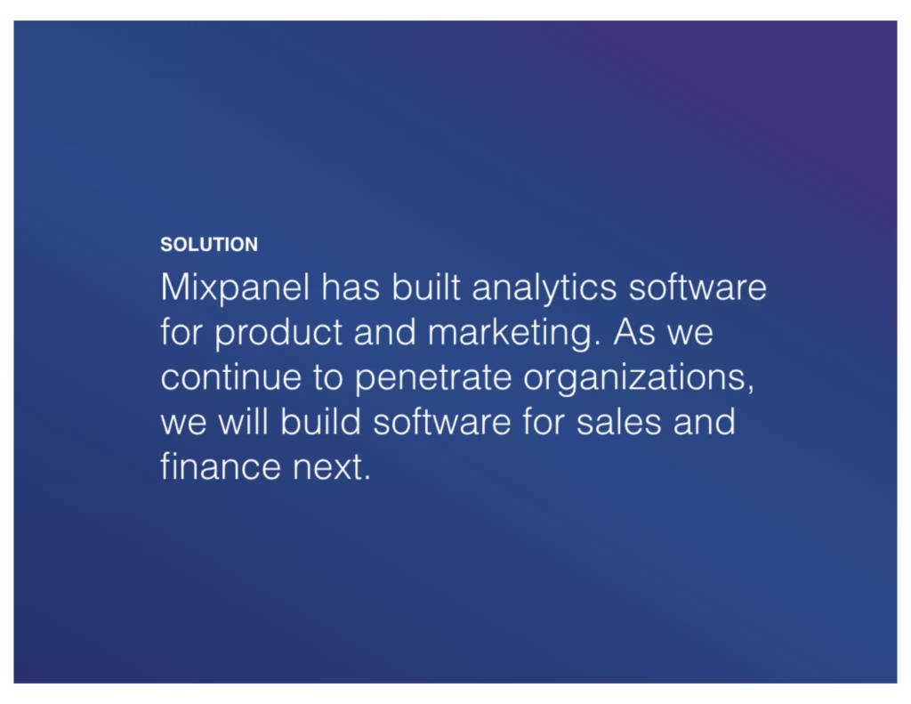 Mixpanel pitch deck, slide 4: Solution