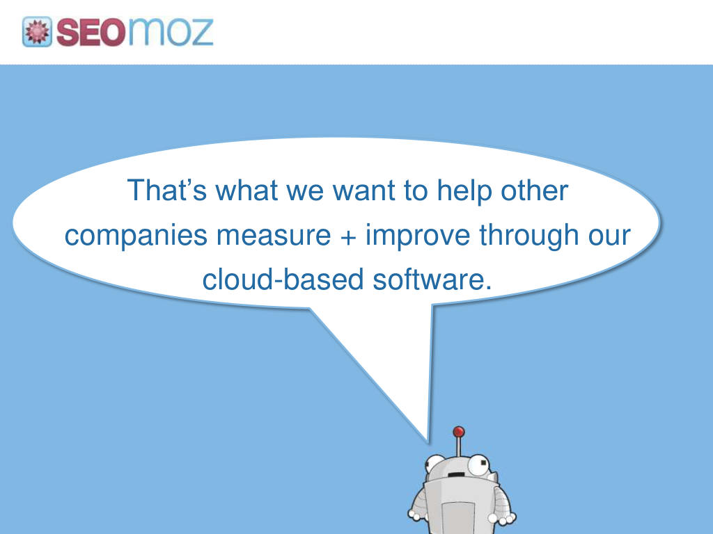Moz pitch deck, slide 6: What Moz sells