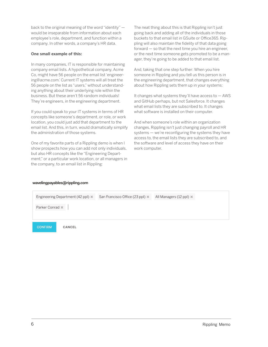 Rippling pitch deck, slide 6: Product example