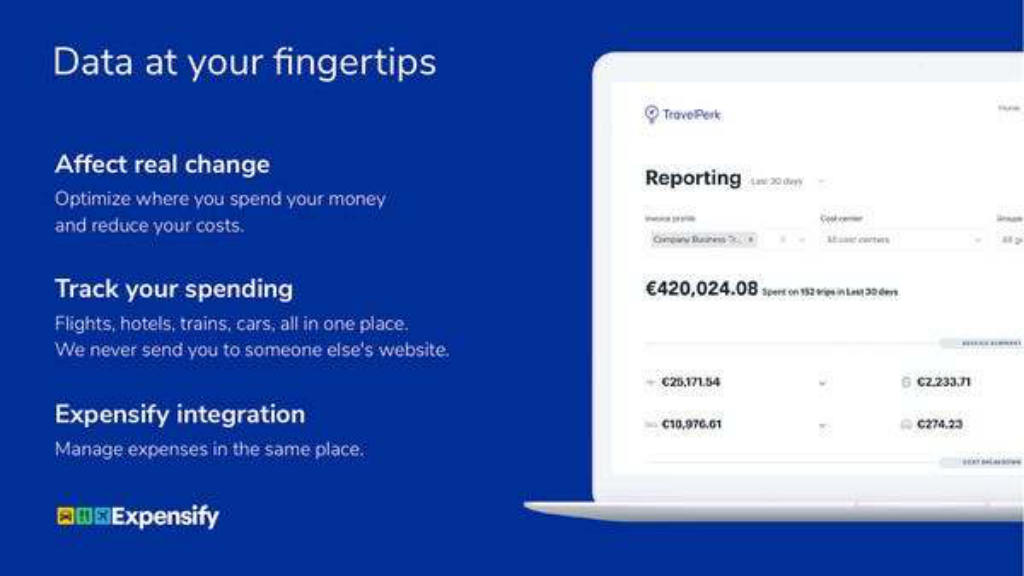 TravelPerk pitch deck, slide 10: Reporting