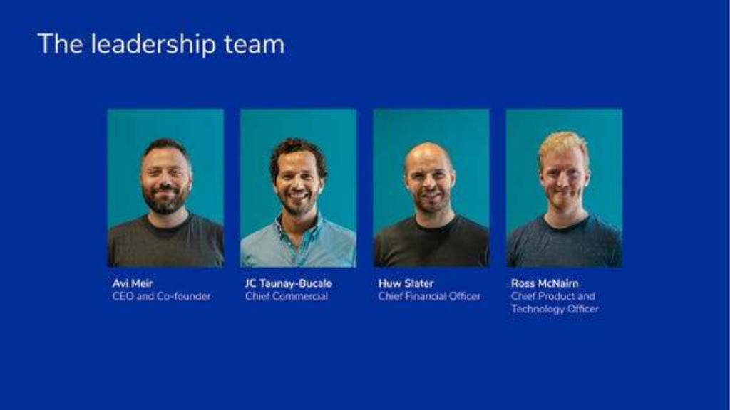 TravelPerk pitch deck, slide 13: Leadership team