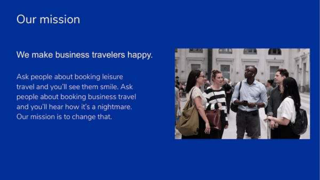 TravelPerk pitch deck, slide 3: Mission