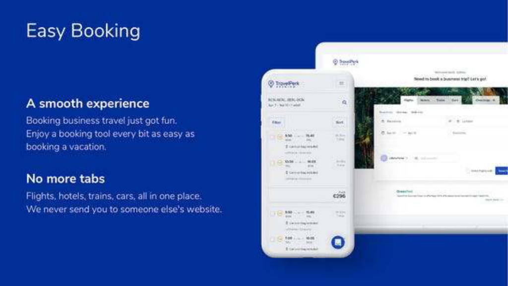 TravelPerk pitch deck, slide 6: Easy booking