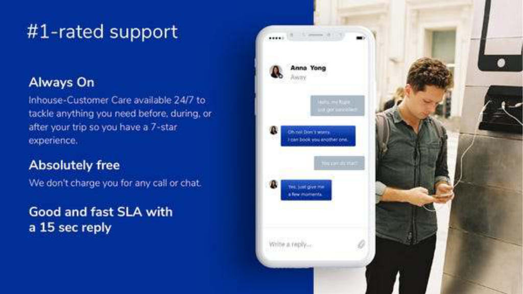 TravelPerk pitch deck, slide 8: Support