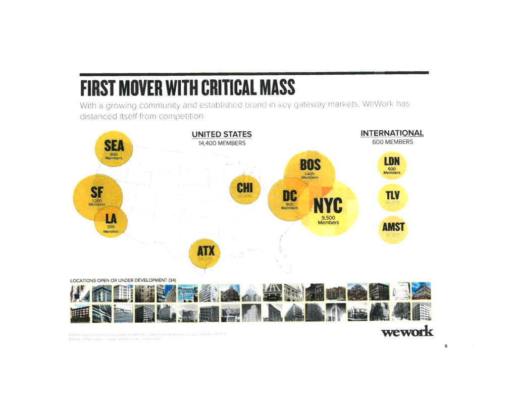 WeWork pitch deck, slide 10: First Mover
