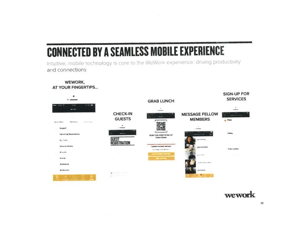 WeWork pitch deck, slide 21: Mobile App