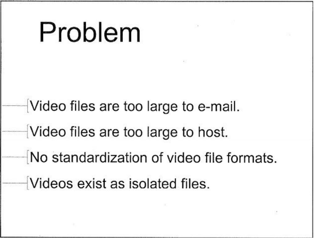 YouTube pitch deck, slide 3: Problem