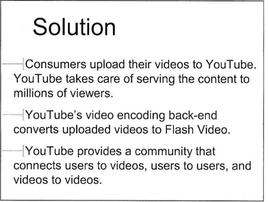 YouTube pitch deck, slide 4: Solution
